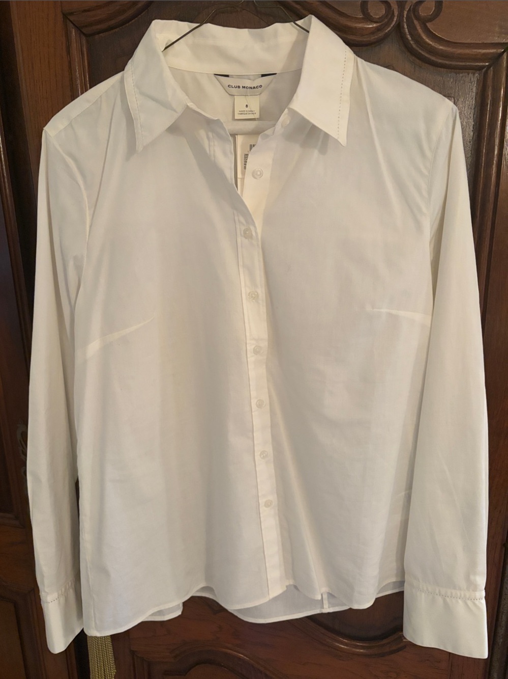 Club Monaco White Long-Sleeve Dress Shirt